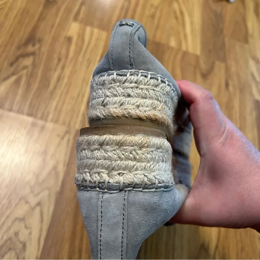 Grayish blue Woven Espadrilles Platforms